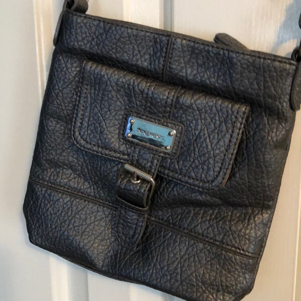 Nine West grey leather cross body bag